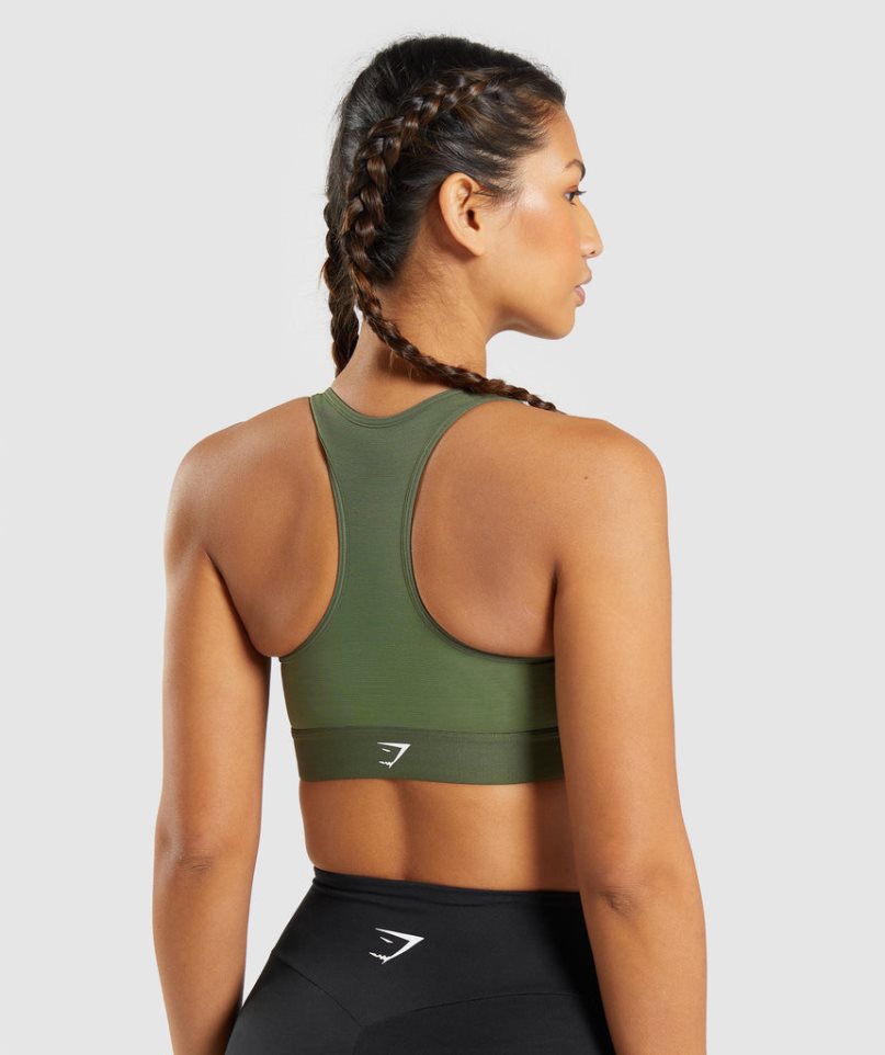 Staniki Sportowe Gymshark Lekkie High Support Damskie Oliwkowe | PL 973EYQ